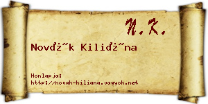 Novák Kiliána névjegykártya
